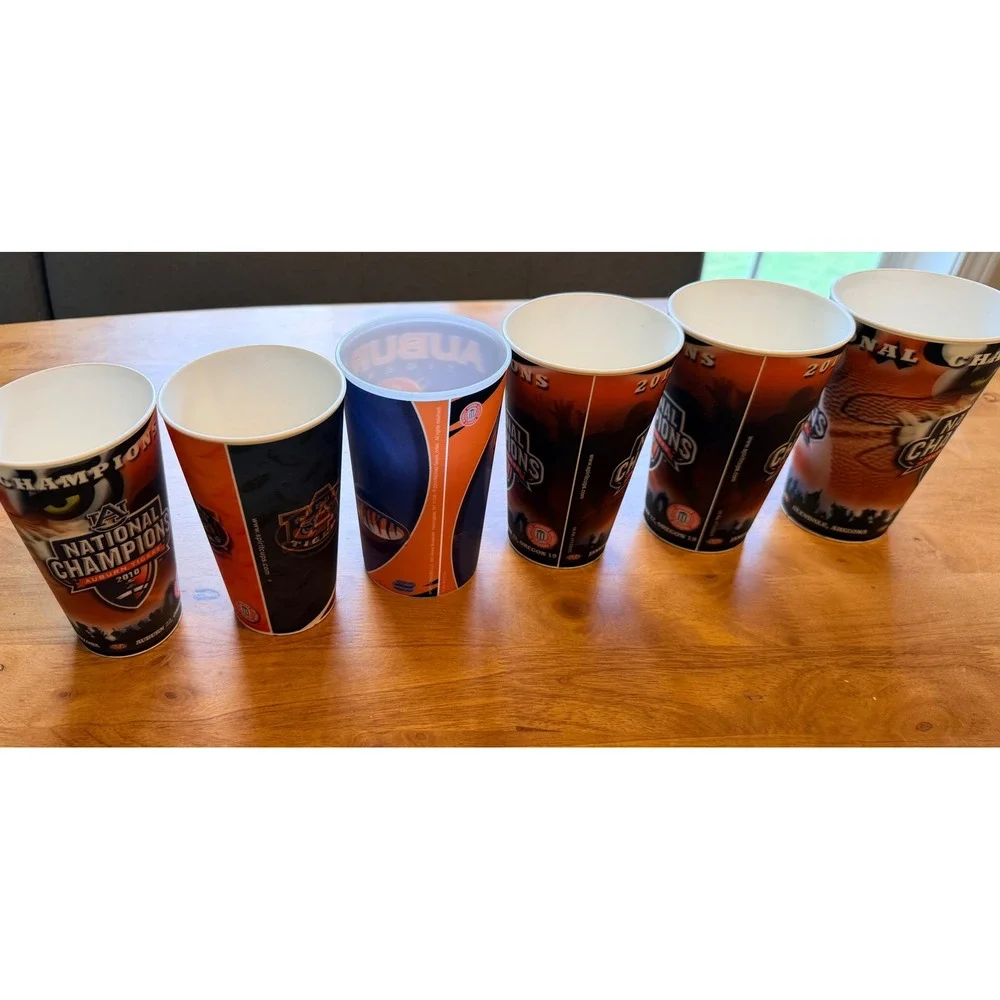 Auburn Tigers 2010 National Champions Souvenir Cups Set of 6 NCAA Football‎